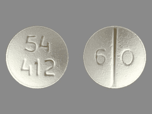Closeup Image of Codeine 60 mg tablet