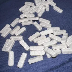 Closeup Image of White Xanax Bars tablet