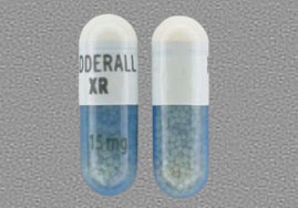 Closeup Image of Adderall XR 15 mg tablet