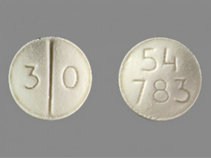 Closeup Image of Codeine 30 mg tablet