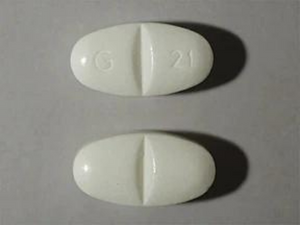 Closeup Image of Gabpentin 600 mg tablet