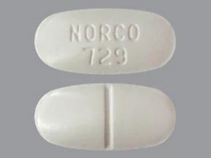 Closeup Image of Norco 7.5-325 mg tablet