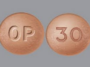 Closeup Oxycontin OP 30mg Tablet