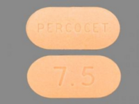 Closeup Image of Percocet 7.5-500mg tablet