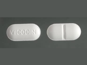 Closeup Image of Vicodin 5-500mg tablet