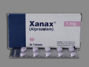 Closeup Image of Xanax 1 mg tablet